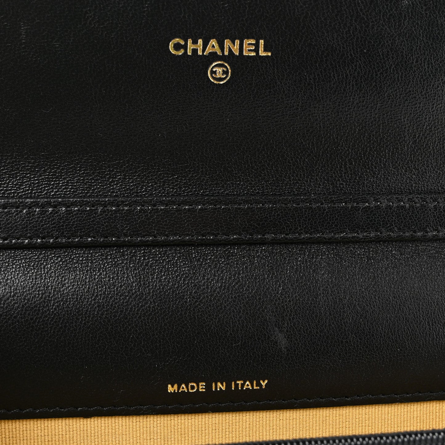 Lambskin Quilted CC Logo Flap Phone Holder With Chain Black