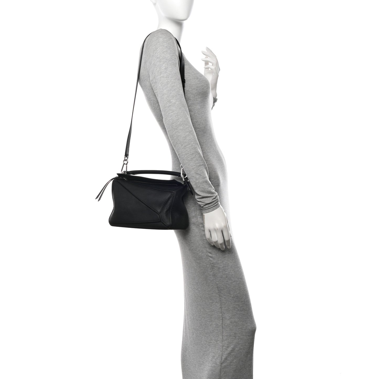 Calfskin Small Puzzle Bag Black