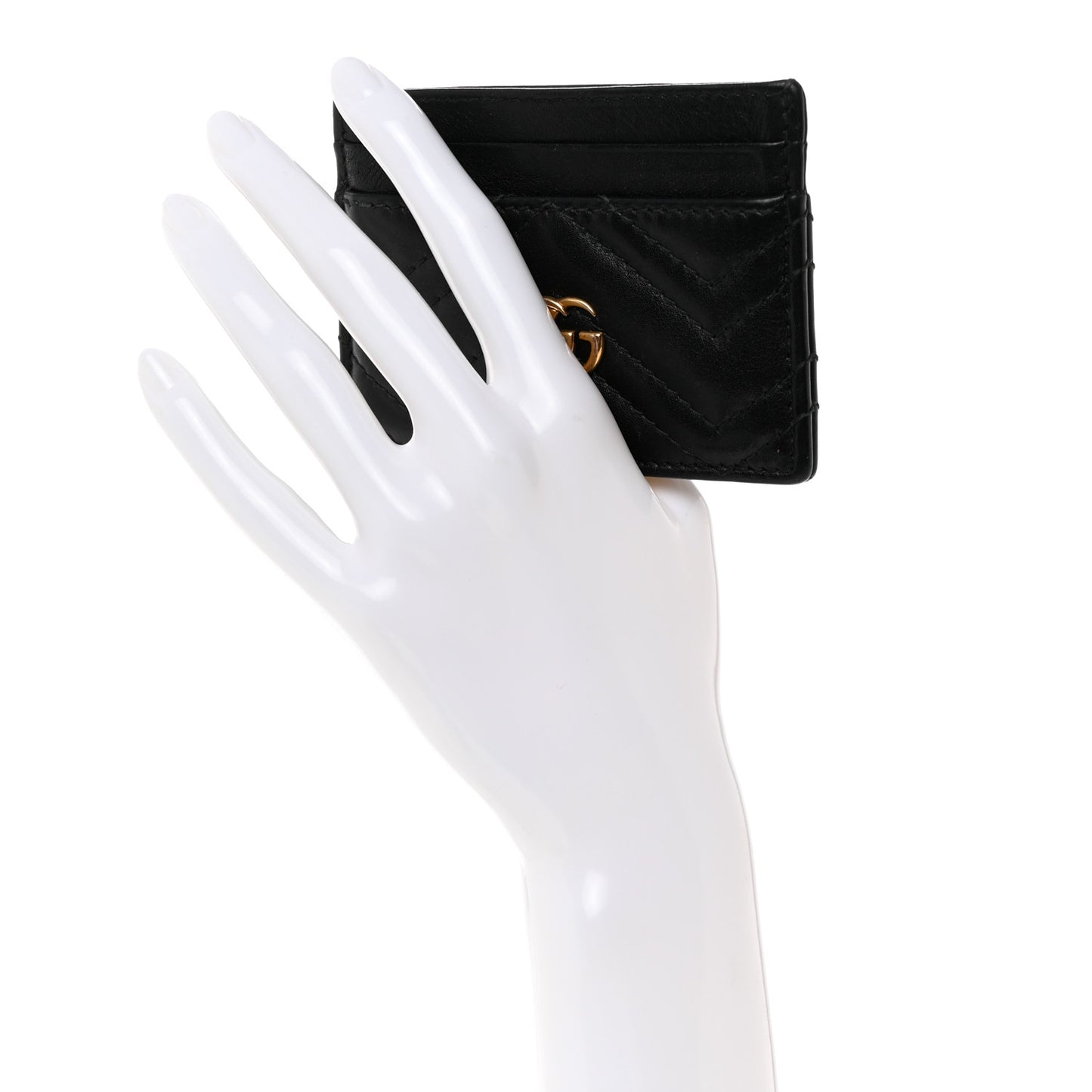 Calfskin Matelasse GG Marmont Card Holder Black