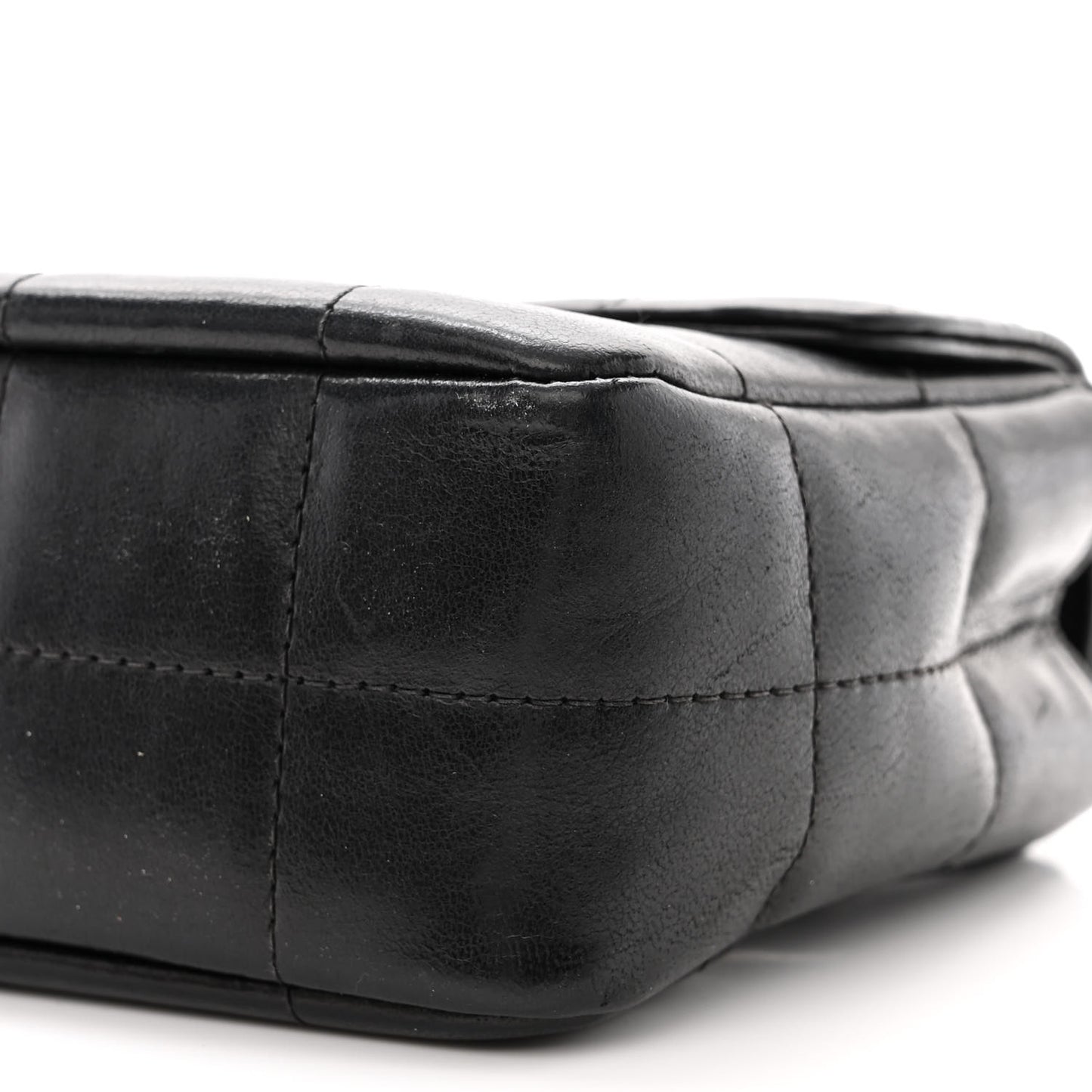 Lambskin Quilted Mini Chocolate Bar Camellia Flap Black