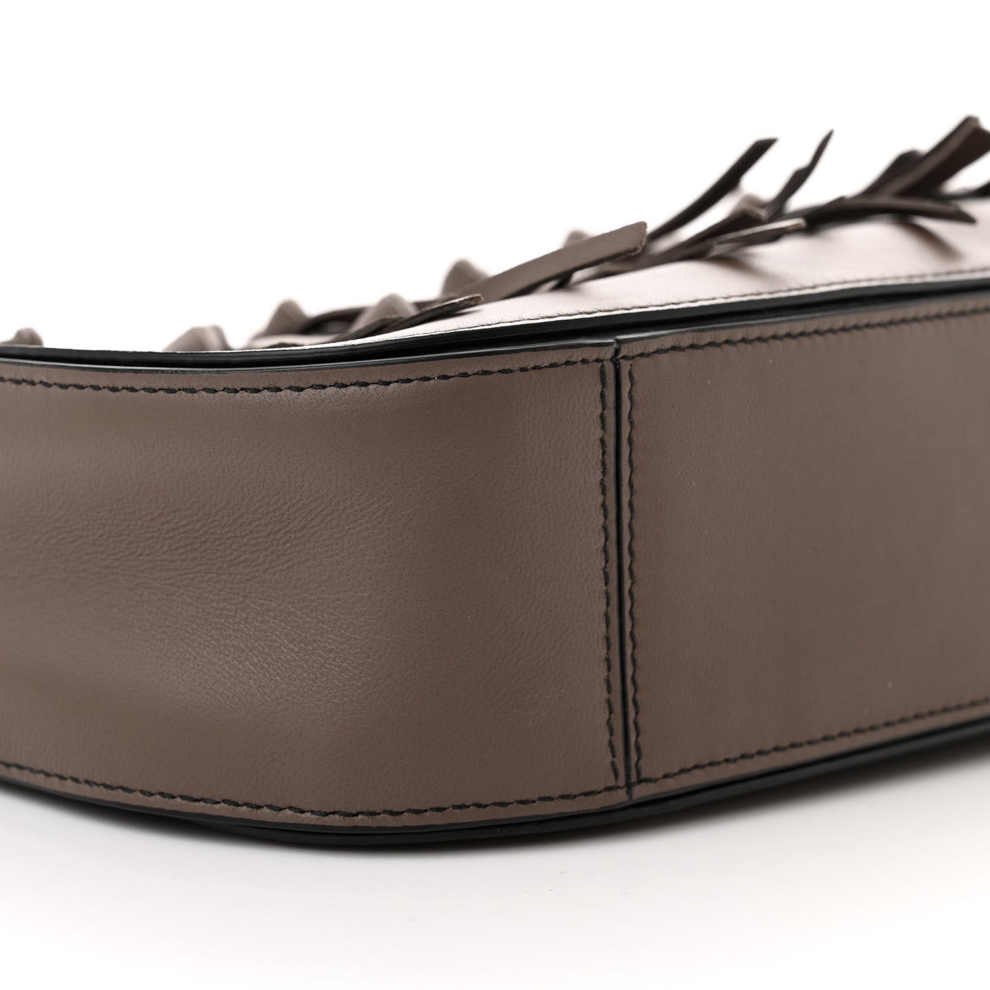 Nappa Intrecciato Fringe Brio Loop Hobo Dark Taupe