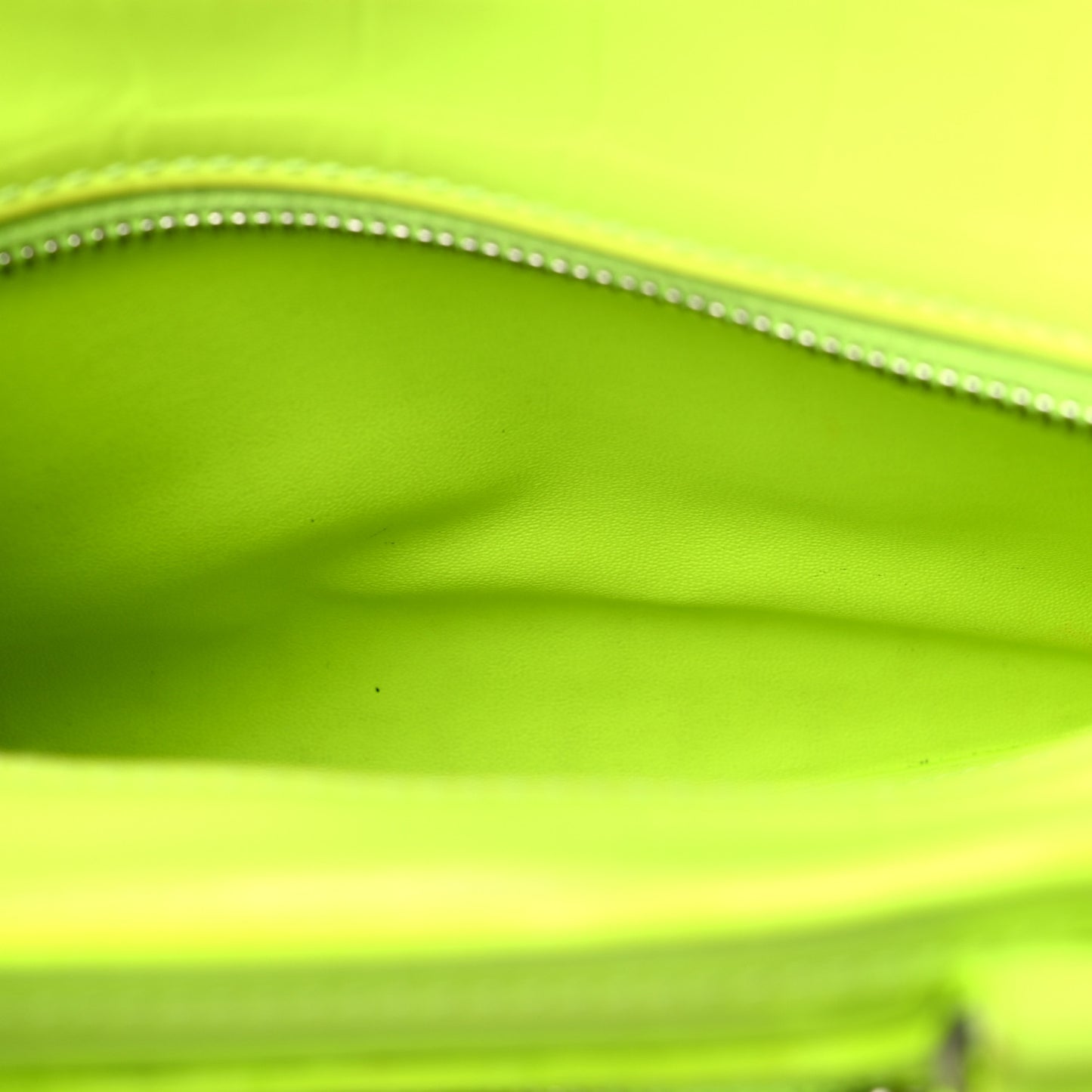 Semi Shiny Calfskin Crocodile Embossed Neo Classic Silver Hardware Mini City Fluo Yellow