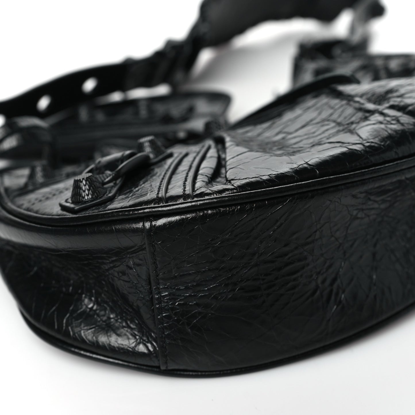 Agneau Arena Monochrome Le Cagole Shoulder Bag XS Black