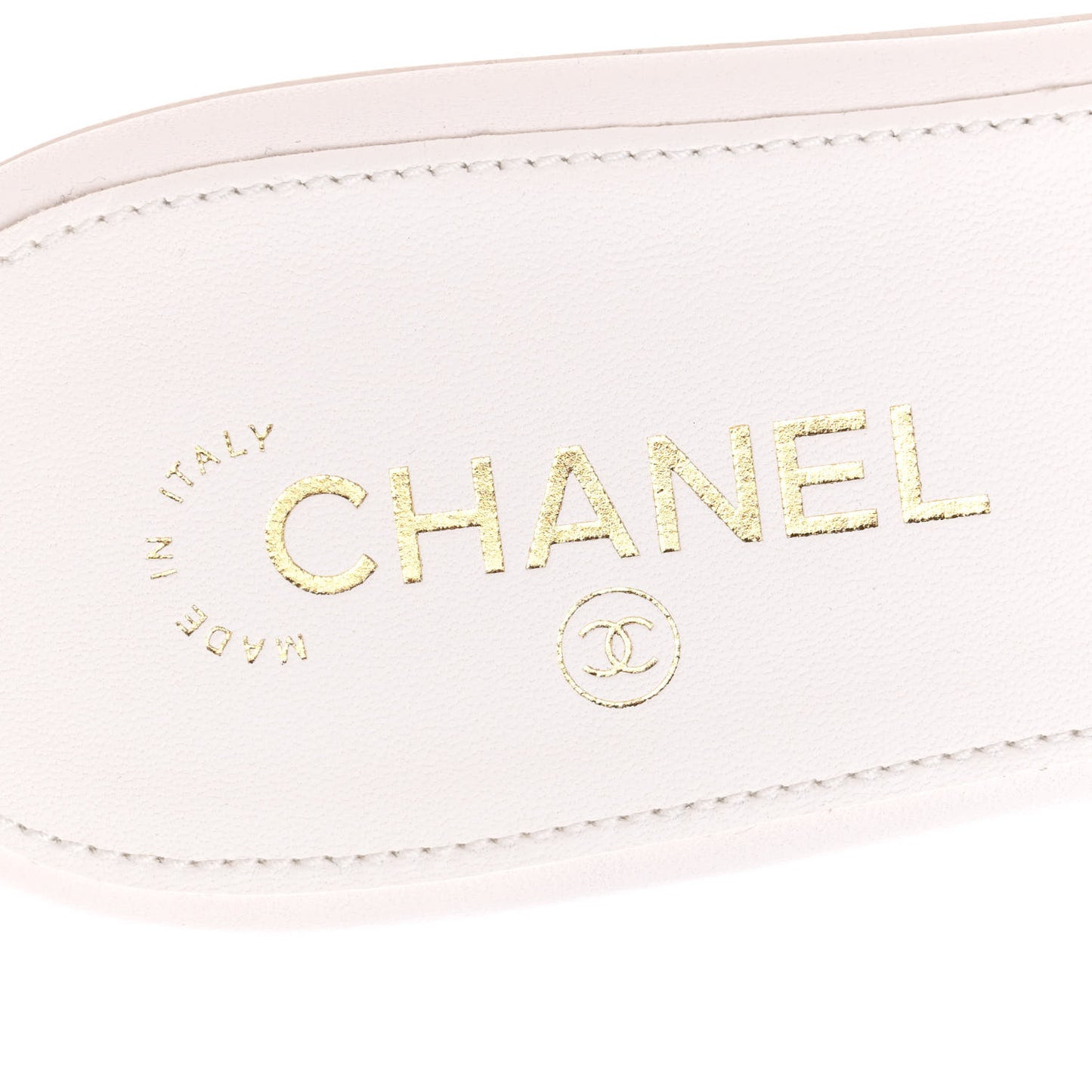Lambskin Quilted Turnlock Flat Mules 41 White