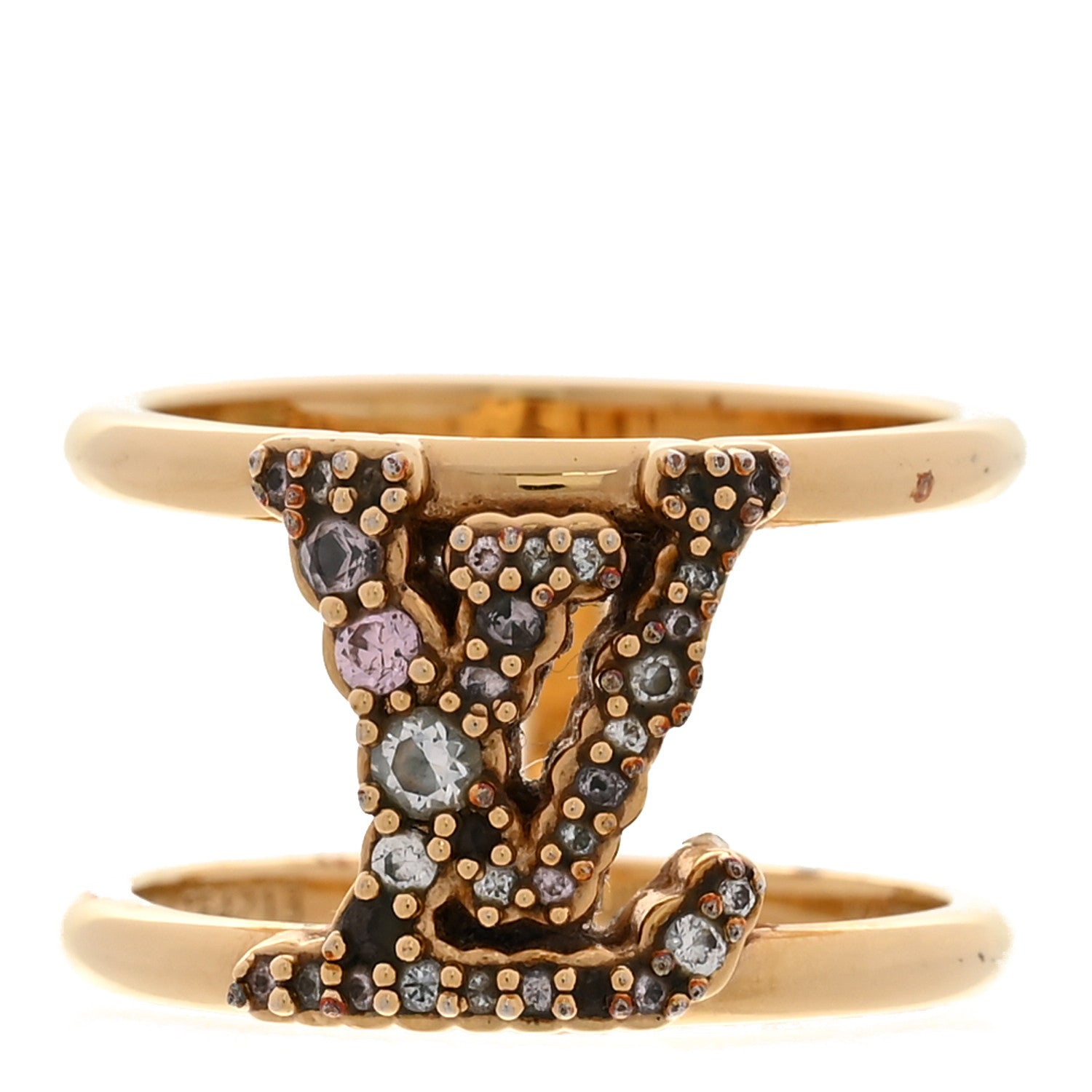 Louis Vuitton Metal Crystal Iconic Tresor Ring L Gold 1878481