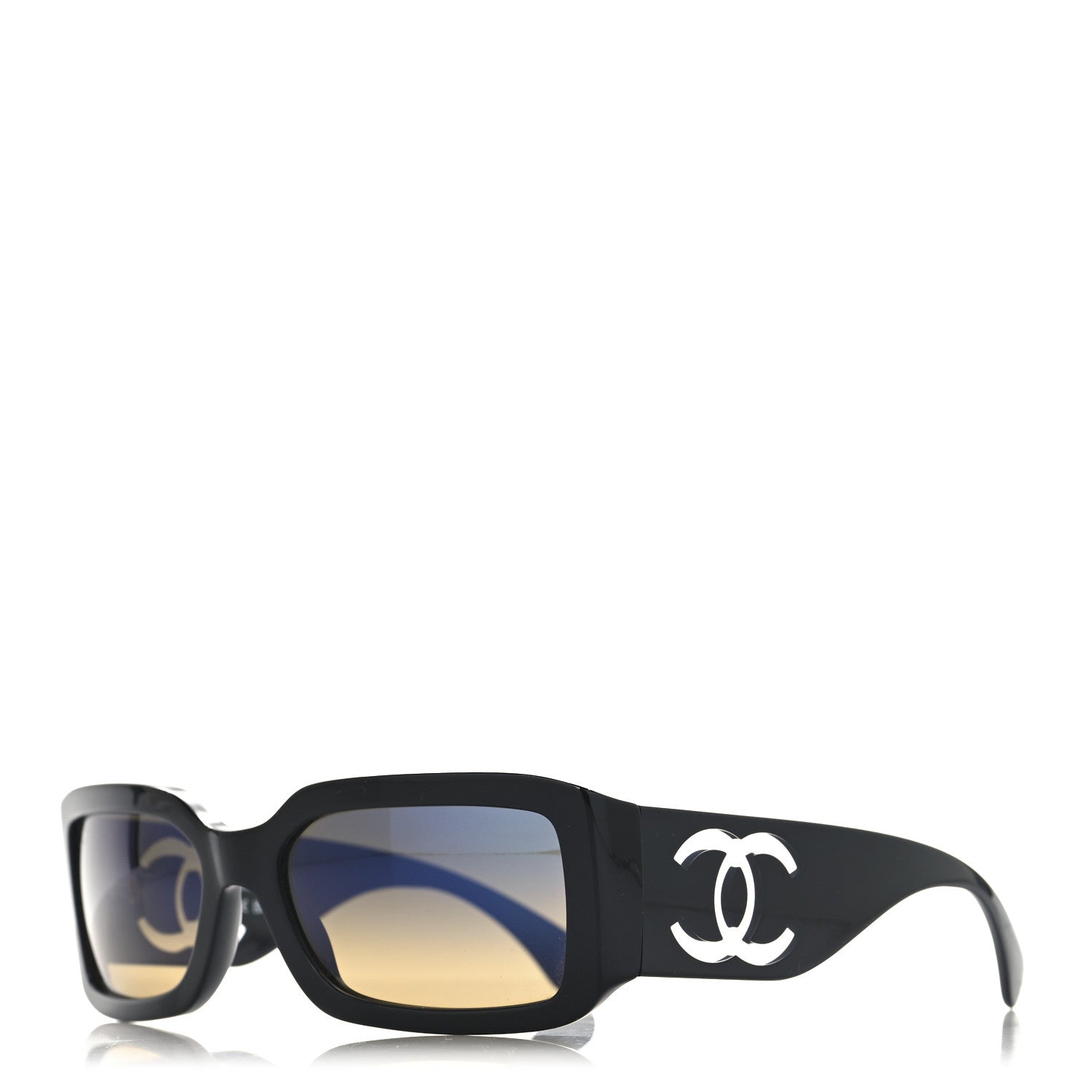 Chanel Acetate Polarized Rectangle Sunglasses 5526 Black 1731352