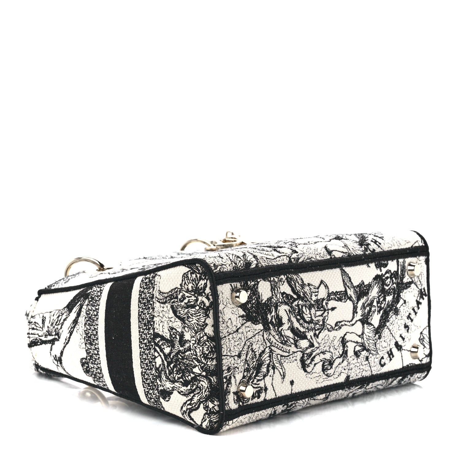 Christian Dior Canvas Embroidered Zodiac Toile De Jouy Medium Lady D-Lite Latte 4 of 11