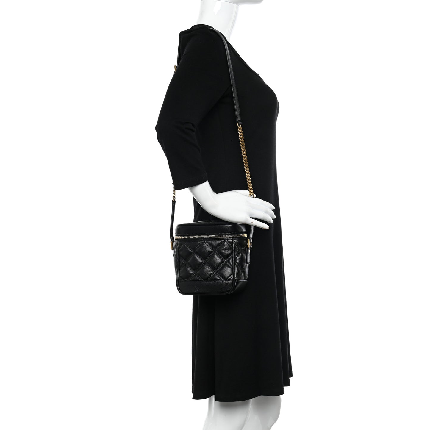 Grain de Poudre Quilted 80's Vanity Bag Black