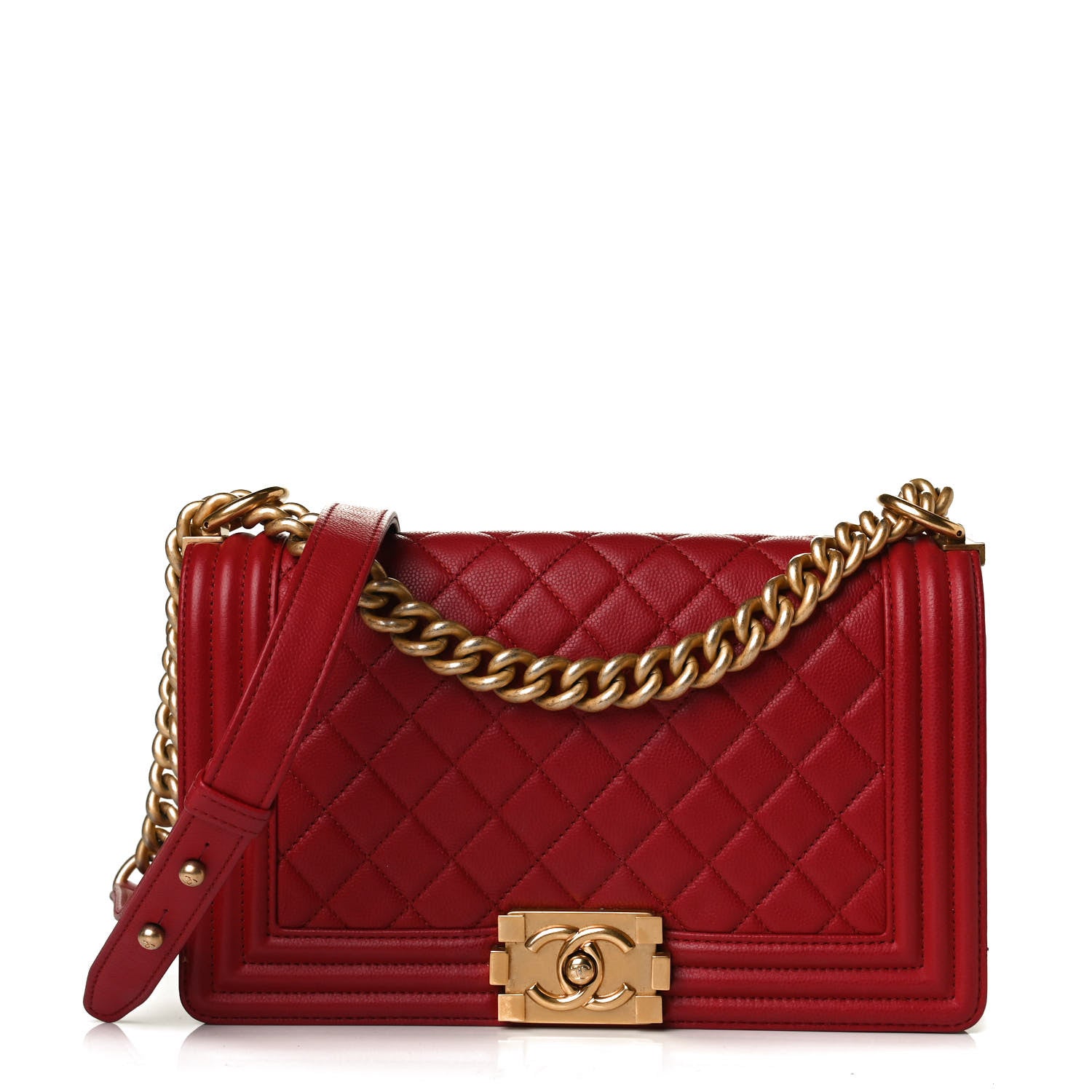 Chanel Caviar Quilted Medium Boy Flap Red 1 of 11
