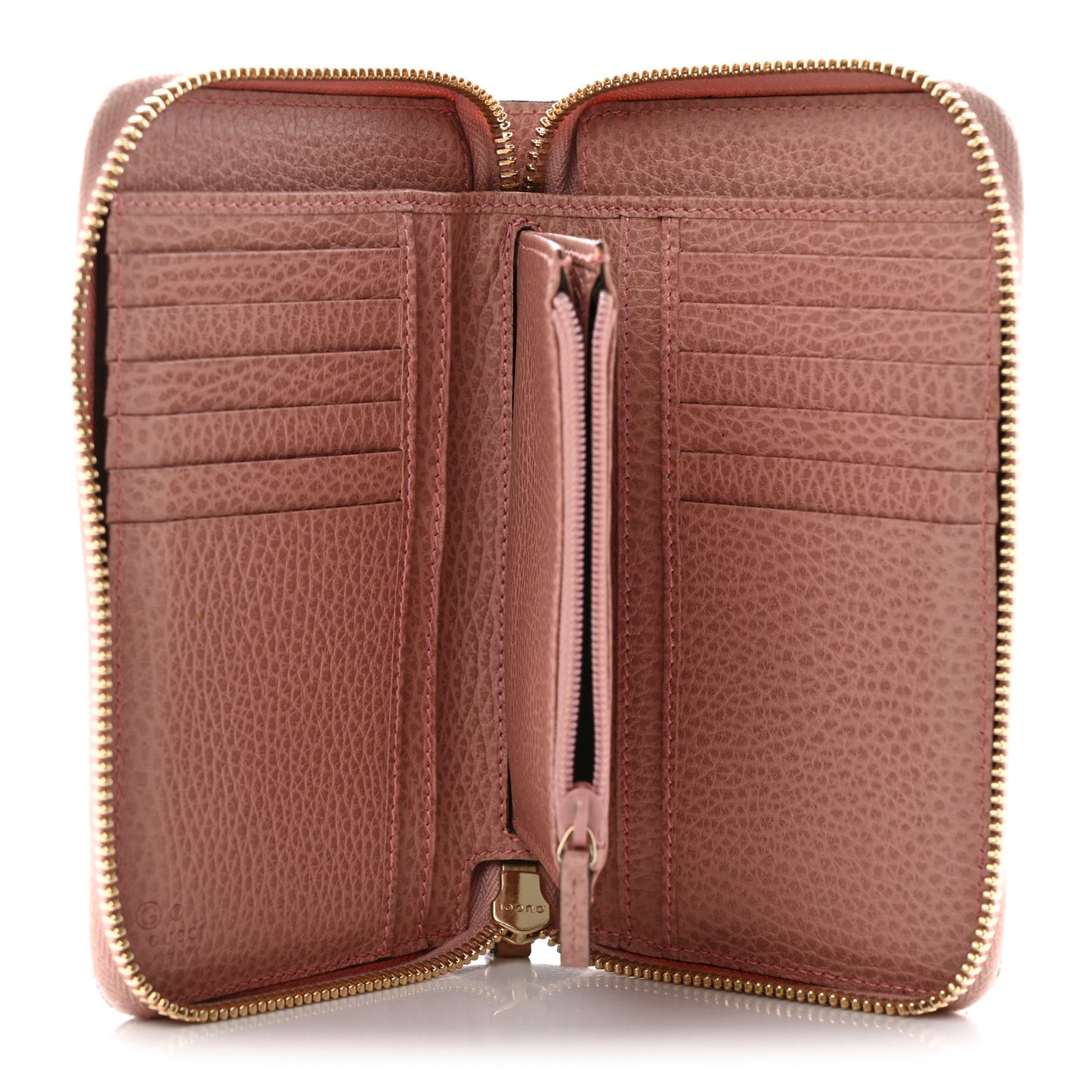 Dollar Calfskin Medium GG Zip Around Wallet Soft Pink