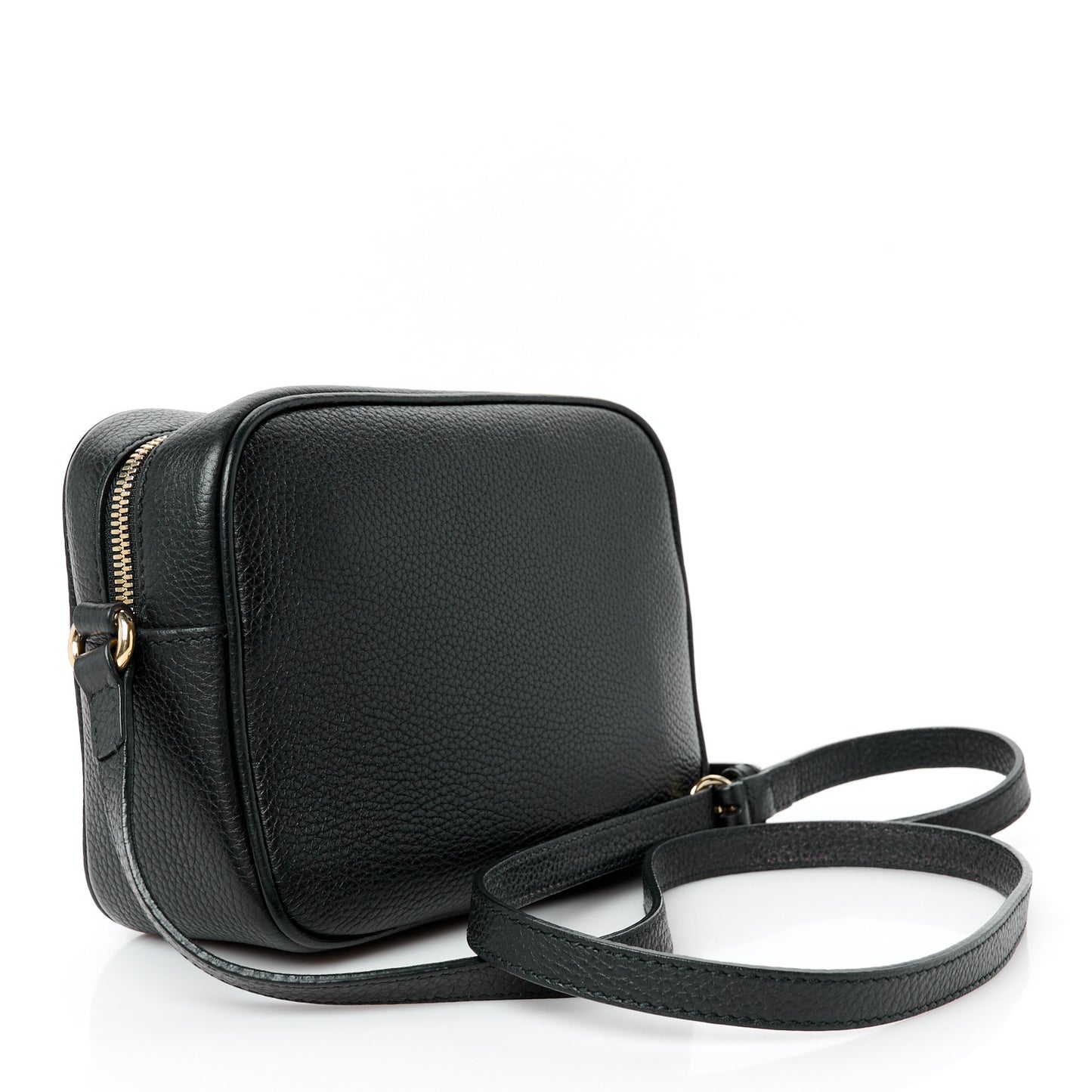 Pebbled Calfskin Small Soho Disco Bag Black