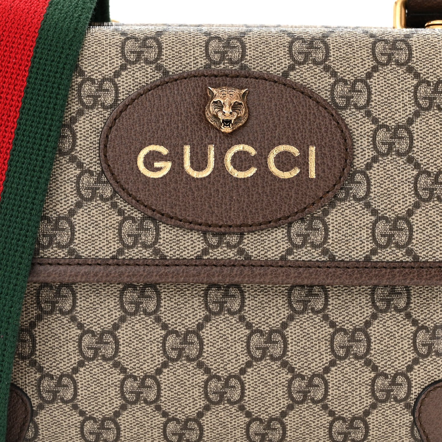 GG Supreme Monogram Web Small Neo Vintage Double Flap Messenger Bag Beige New Acero