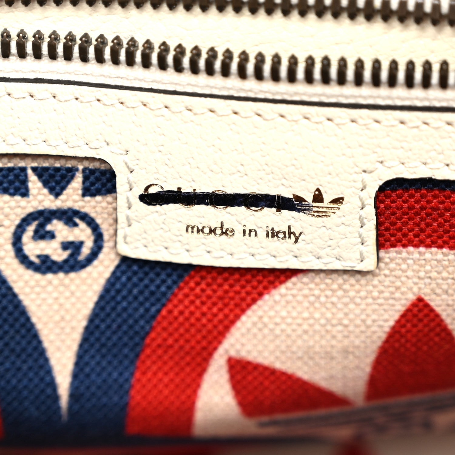 Gucci X ADIDAS Textured Dollar Calfskin Web Trefoil Logo Embossed Mini Bowling Bag Off White 6 of 11