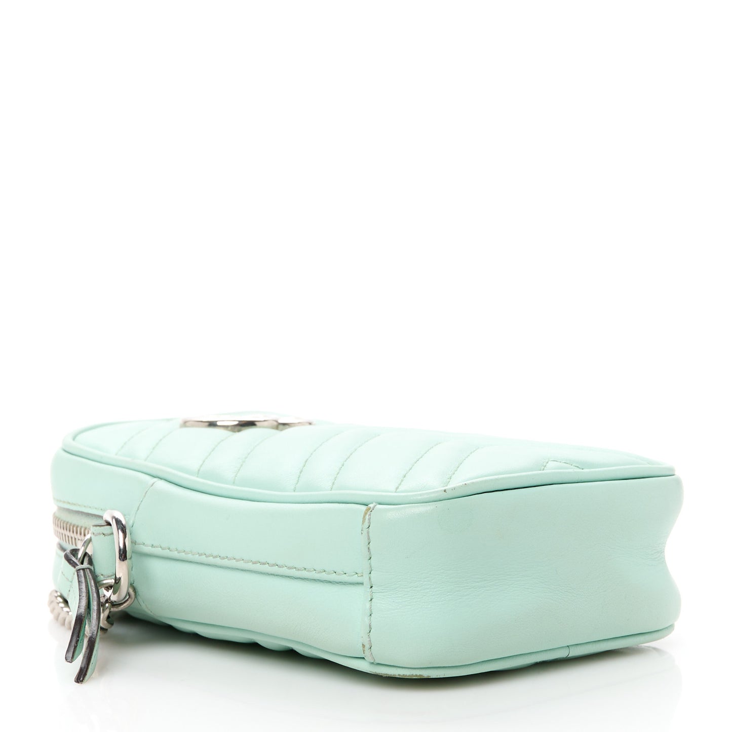 Calfskin Matelasse Mini GG Marmont Crossbody Bag Water Green