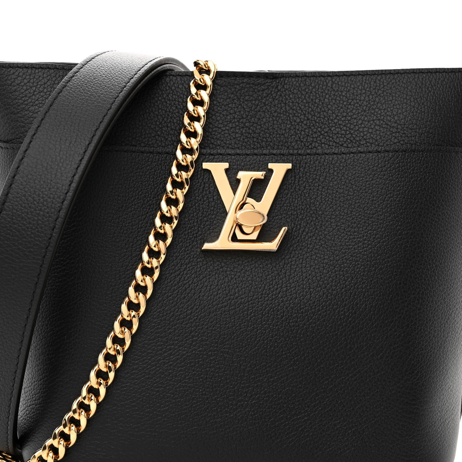 Louis Vuitton Calfskin Lock and Walk Bucket Black 8 of 10