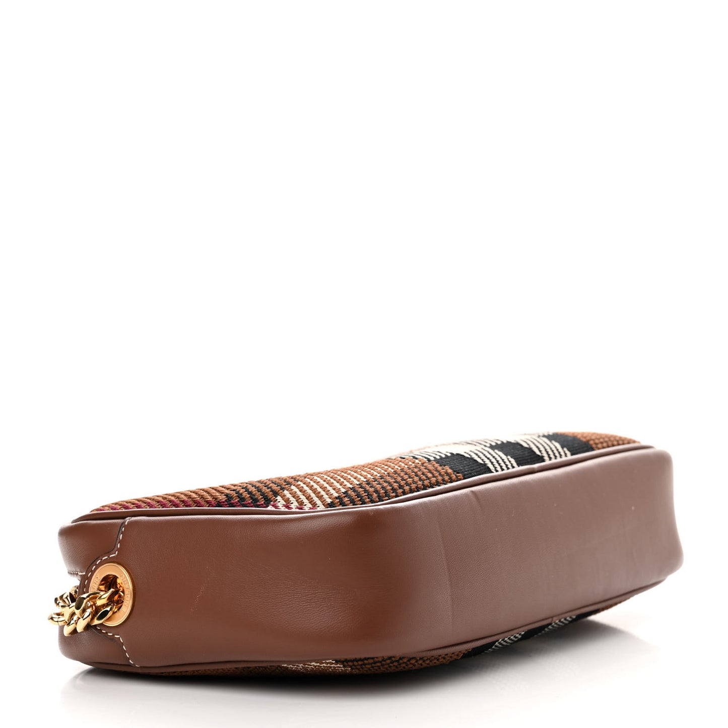 Calfskin Check Small Lola Camera Bag Dark Birch Brown