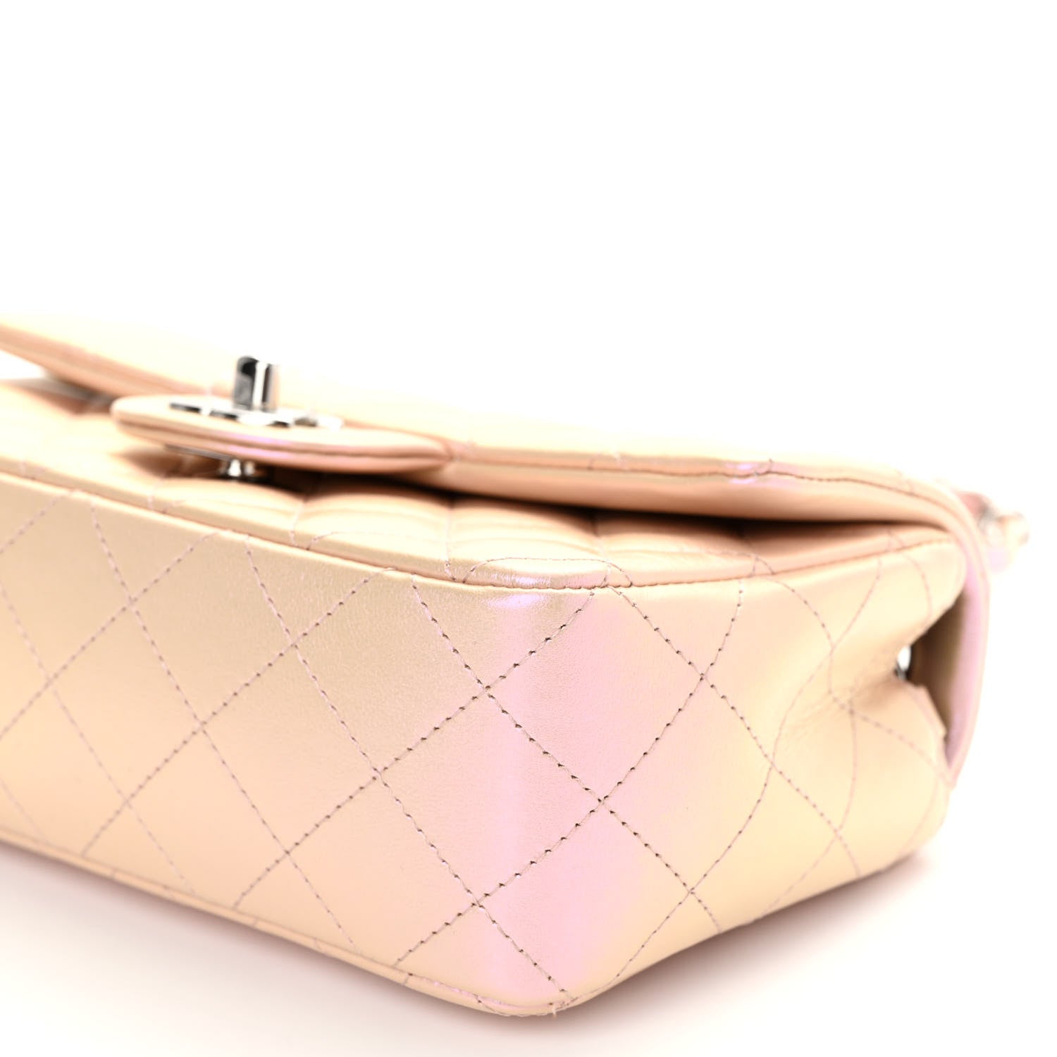 Chanel Iridescent Calfskin Quilted Mini Rectangular Flap Pink 10 of 10
