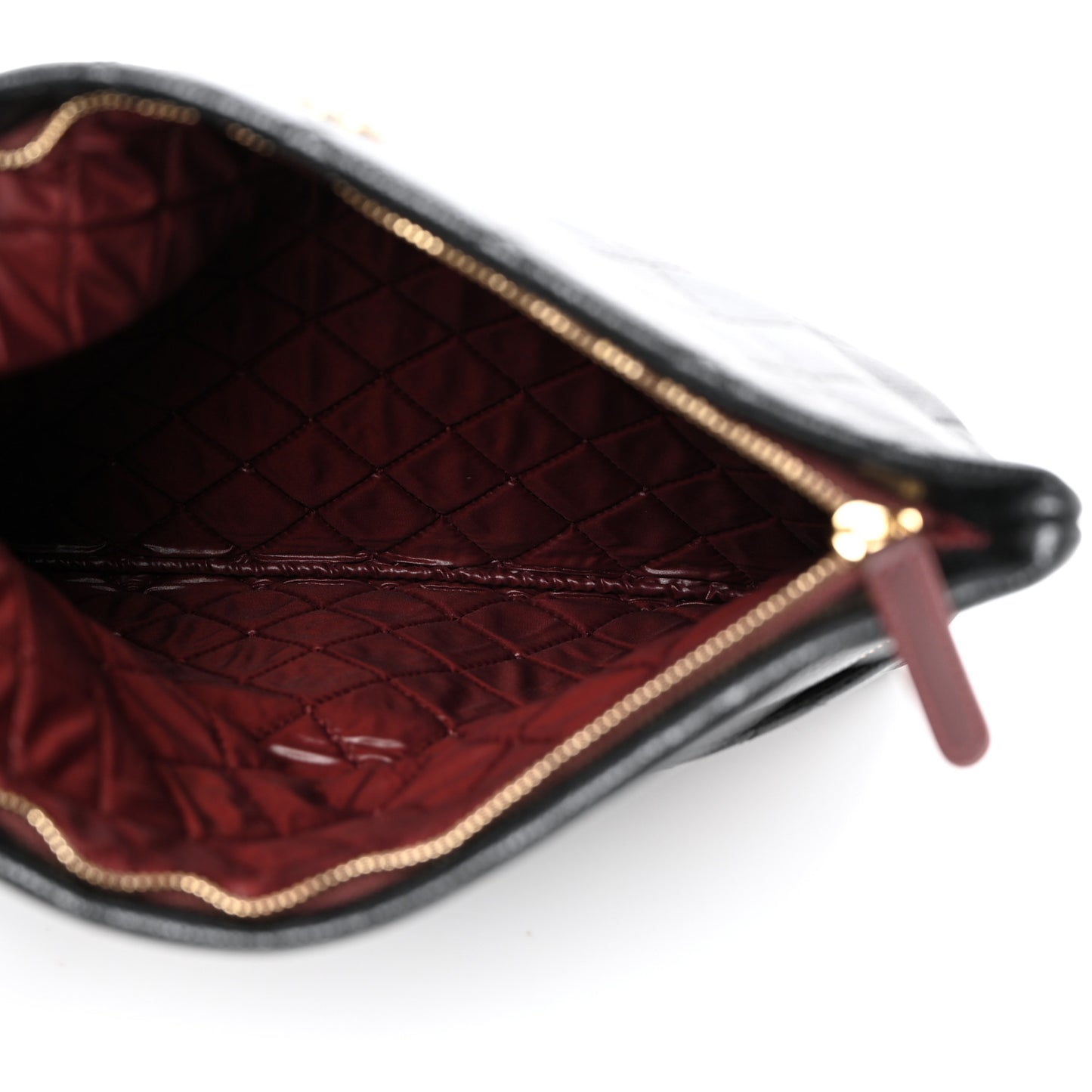 Caviar Quilted CC Beauty Clutch Black