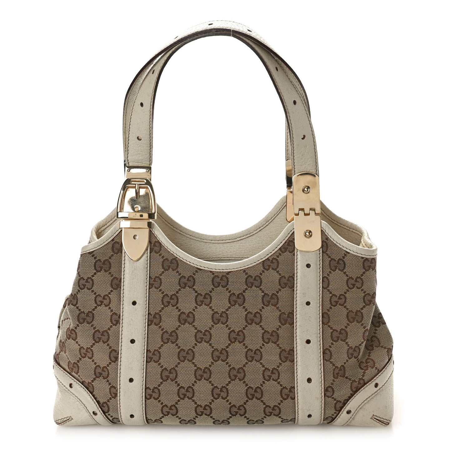 Monogram Horsebit Shoulder Bag Off White