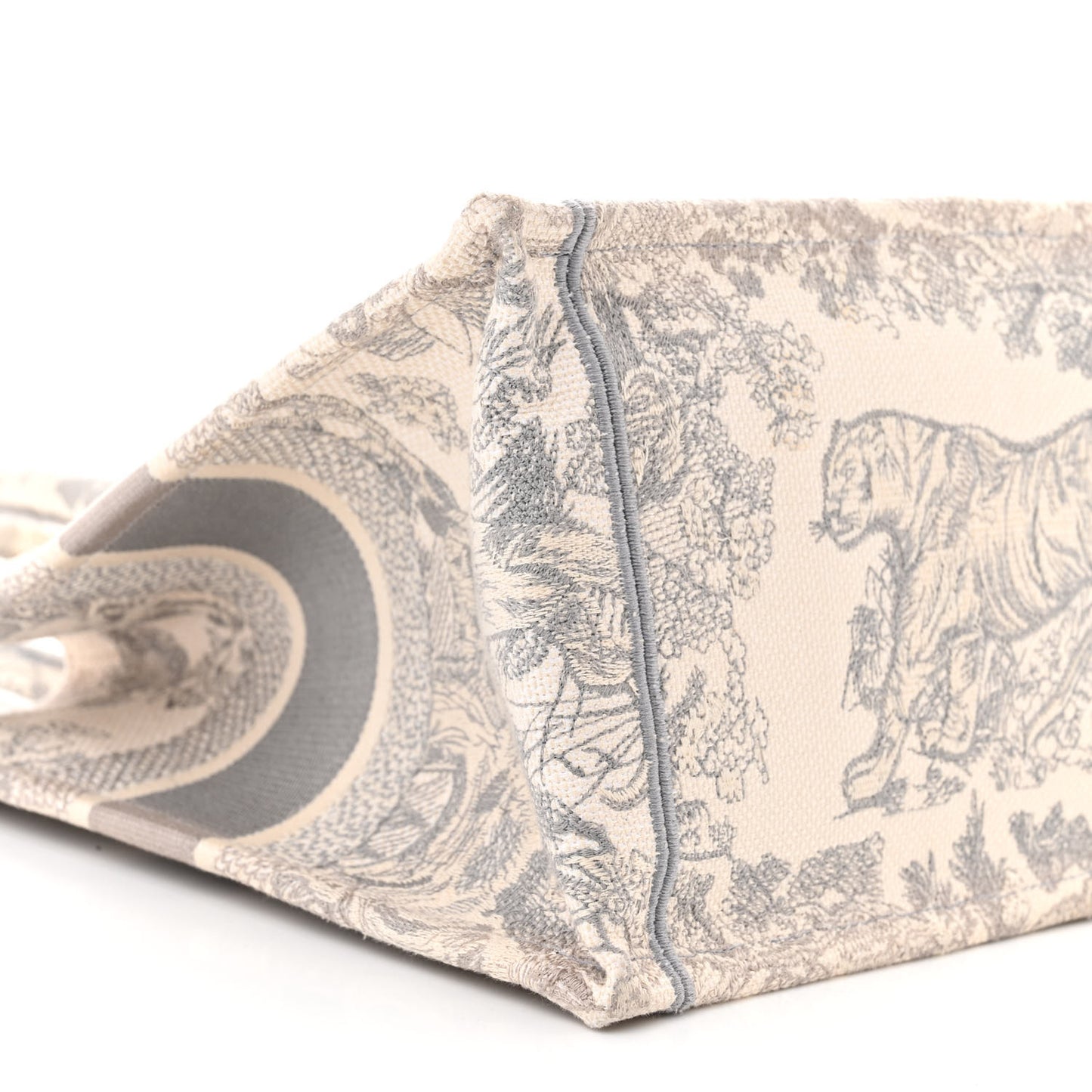 Canvas Embroidered Medium Dioriviera Toile De Jouy Book Tote Gray