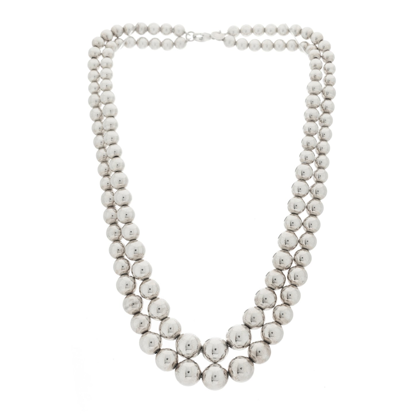 Sterling Silver HardWear Graduated Ball Two-Row Necklace