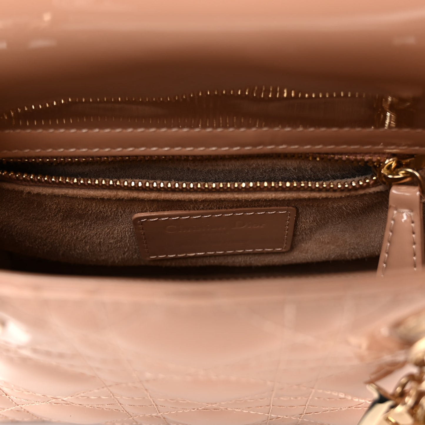 Patent Cannage Mini Lady Dior Light Pink