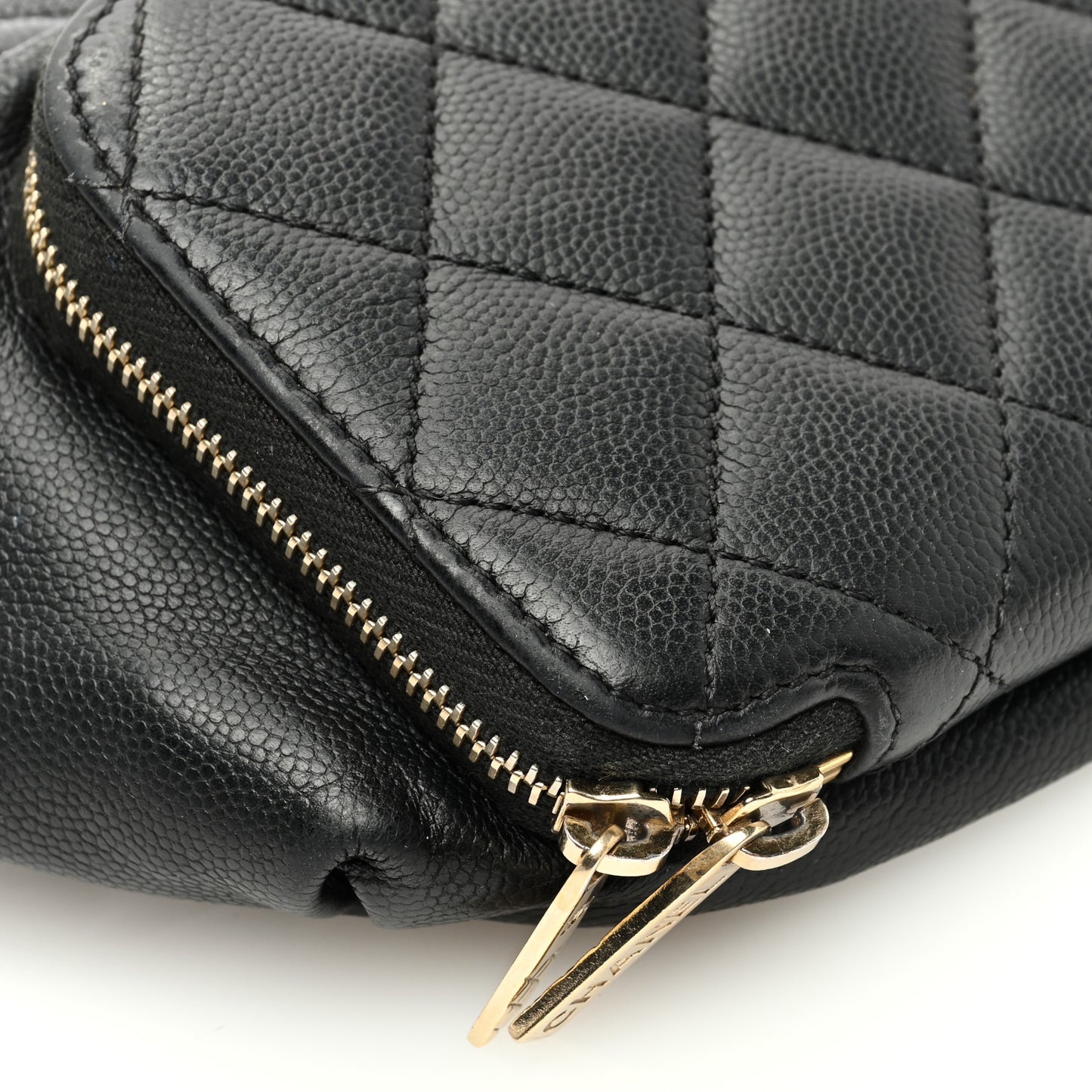 Caviar Quilted Business Affinity Waist Belt Bag Black