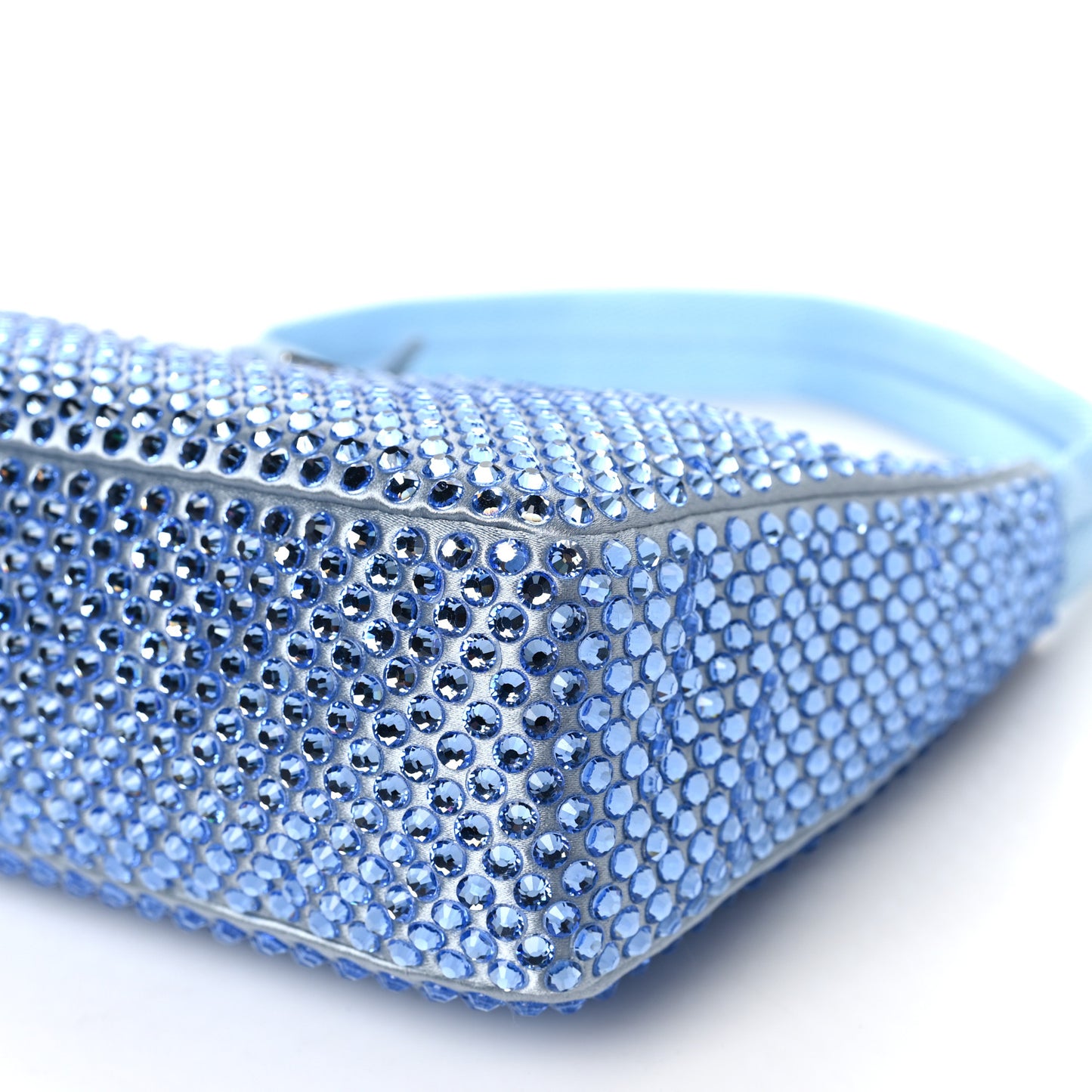 Satin Crystal Mini Re-Edition 2000 Bag Celeste