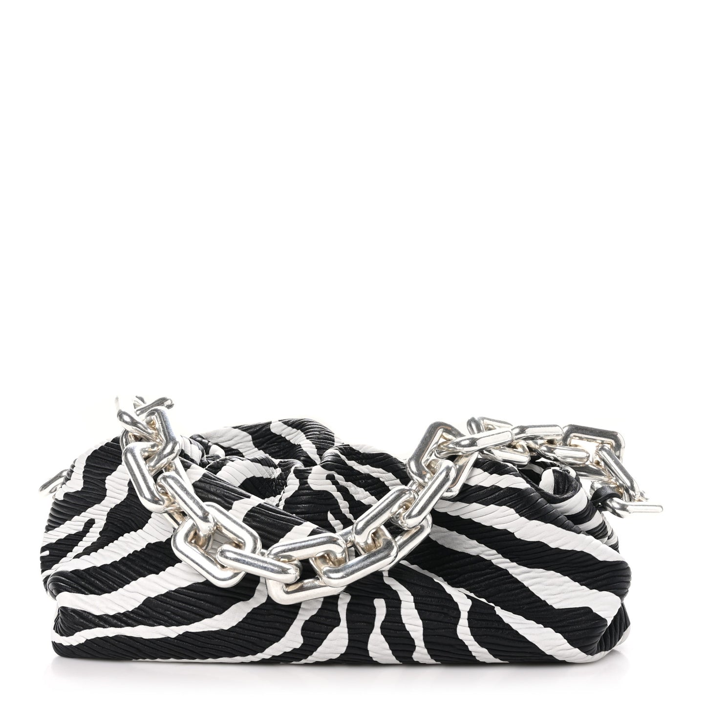 Nappa Zebra Print The Pouch Chain White Black