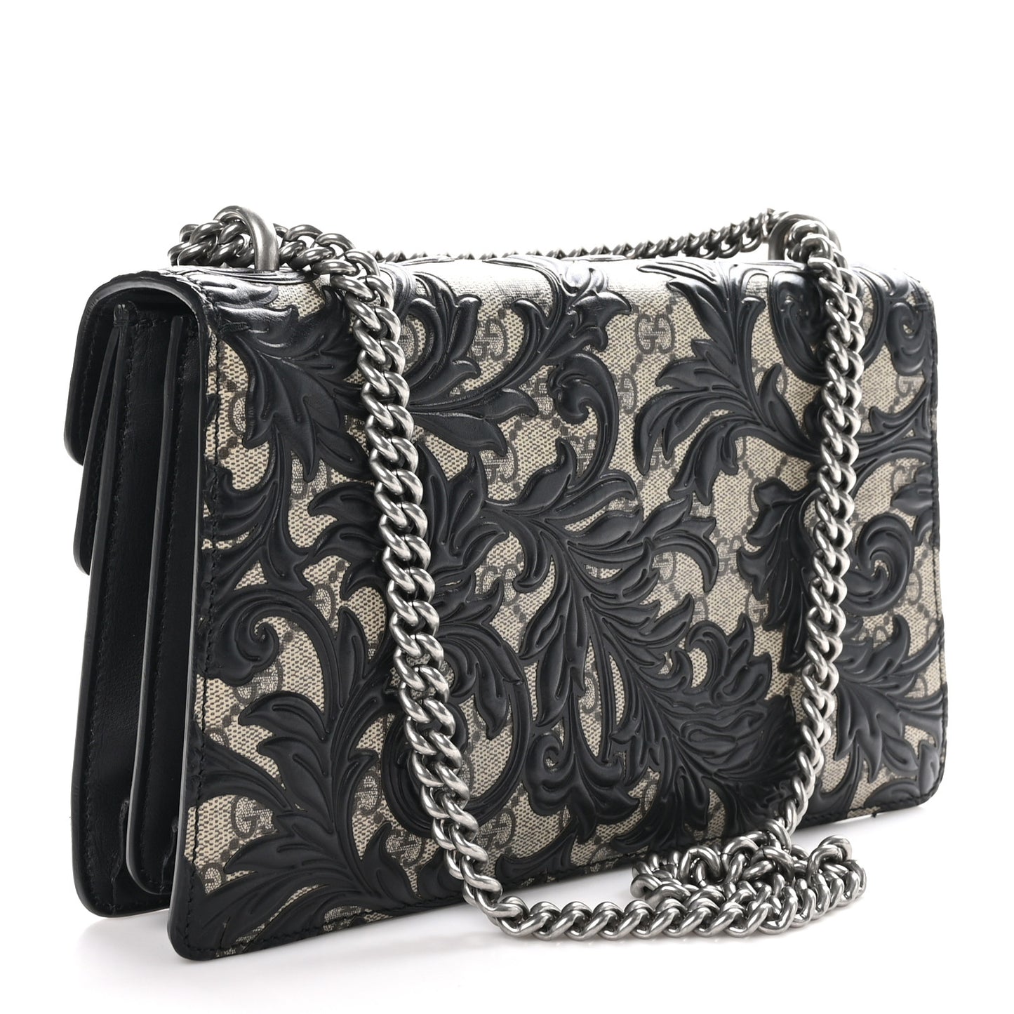 GG Supreme Monogram Arabesque Small Dionysus Shoulder Bag Black