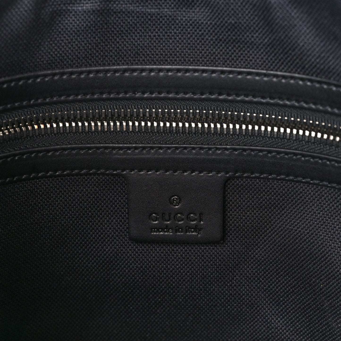 GG Supreme Monogram Calfskin Web Flat Wristlet Black Grey