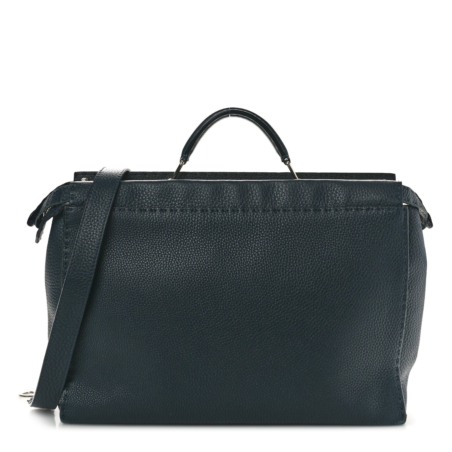 Cuoio Romano Selleria Bi-Color Large Mens Peekaboo Iconic Essential Satchel Lavagna Black