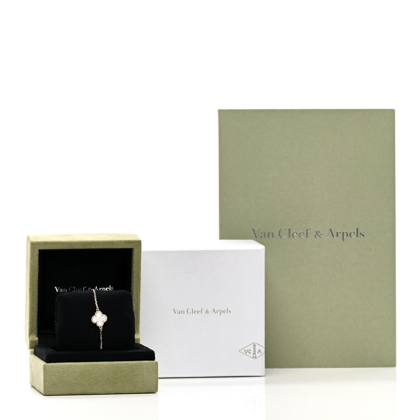 18K Yellow Gold Mother of Pearl Sweet Alhambra Bracelet