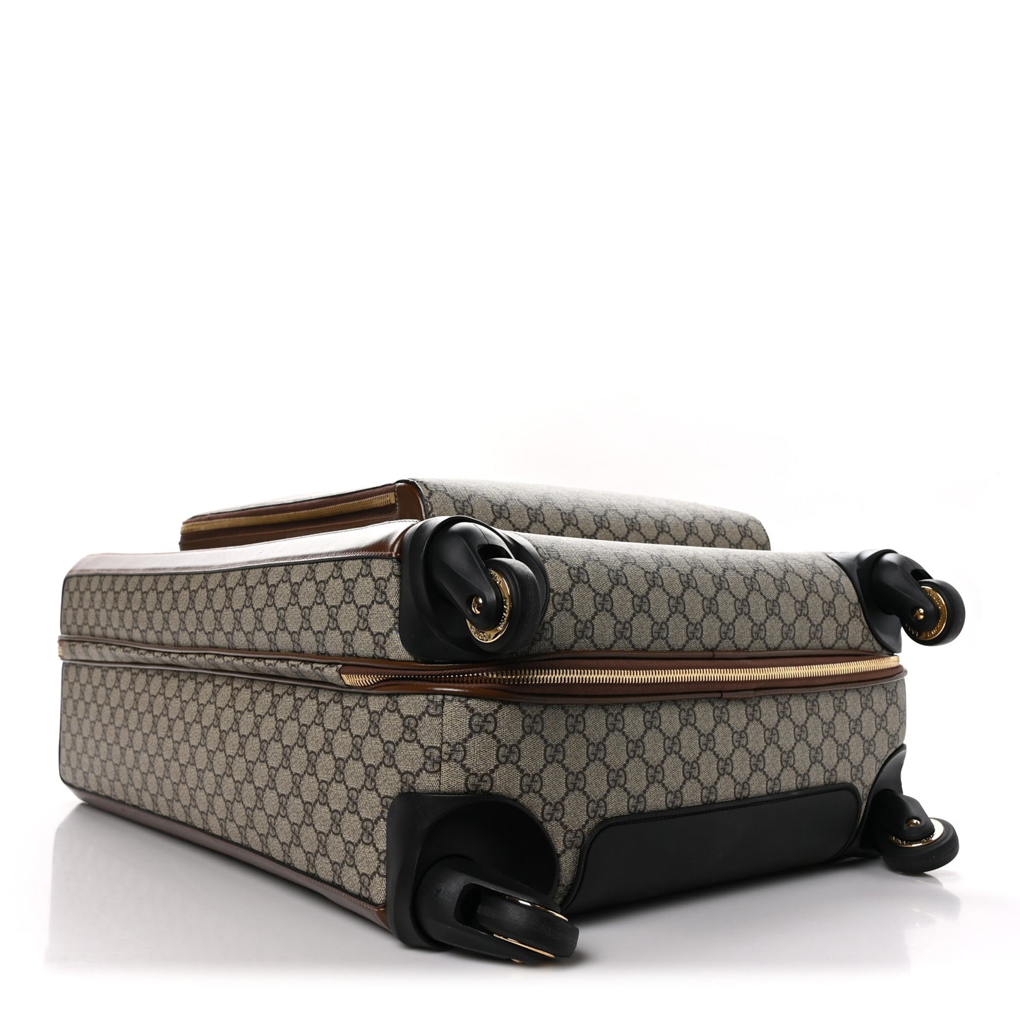 GG Supreme Monogram Azalea Calfskin Retro Interlocking G Carry On Trolley Beige Ebony Brown Sugar