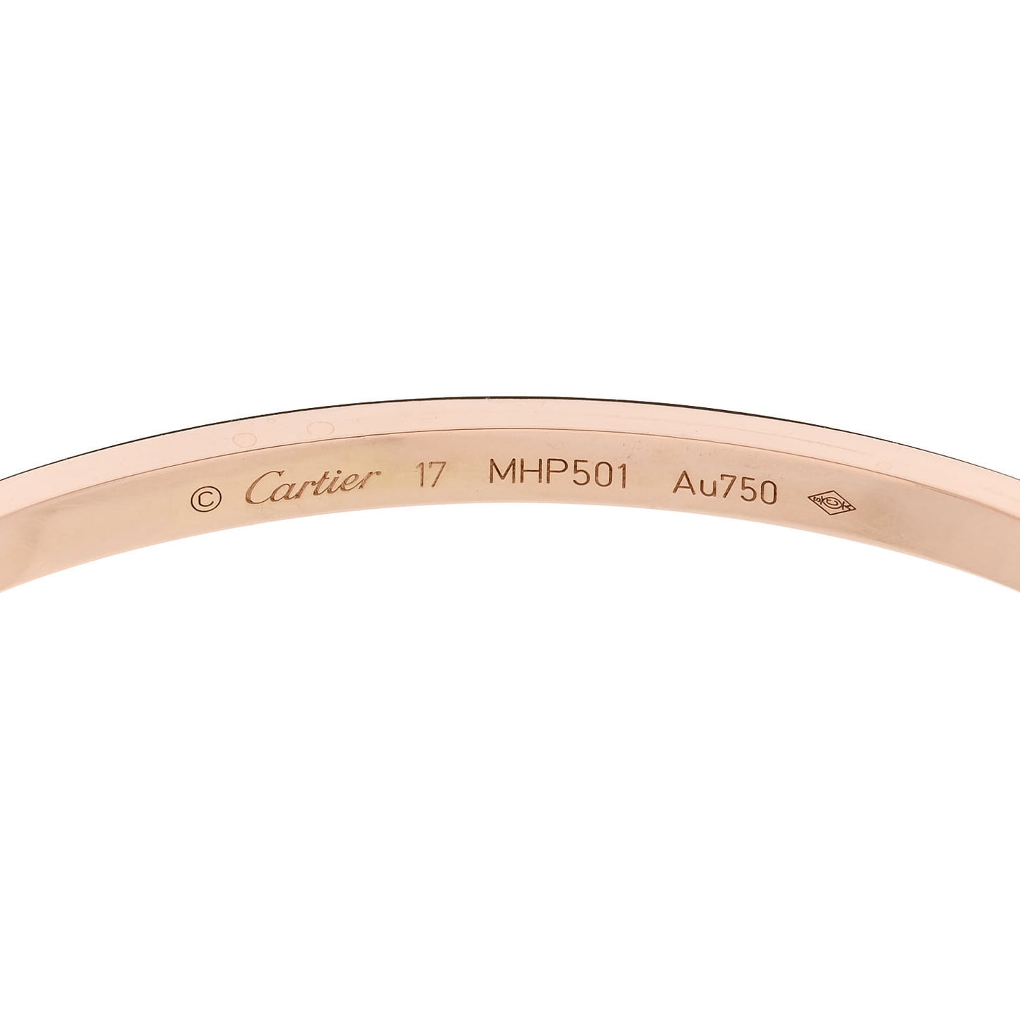 18K Pink Gold Small LOVE Bracelet 17