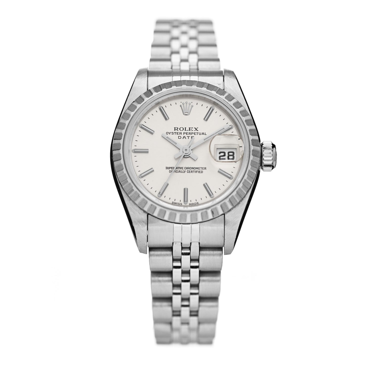 Stainless Steel 26mm Oyster Perpetual Date Watch Silver 79240