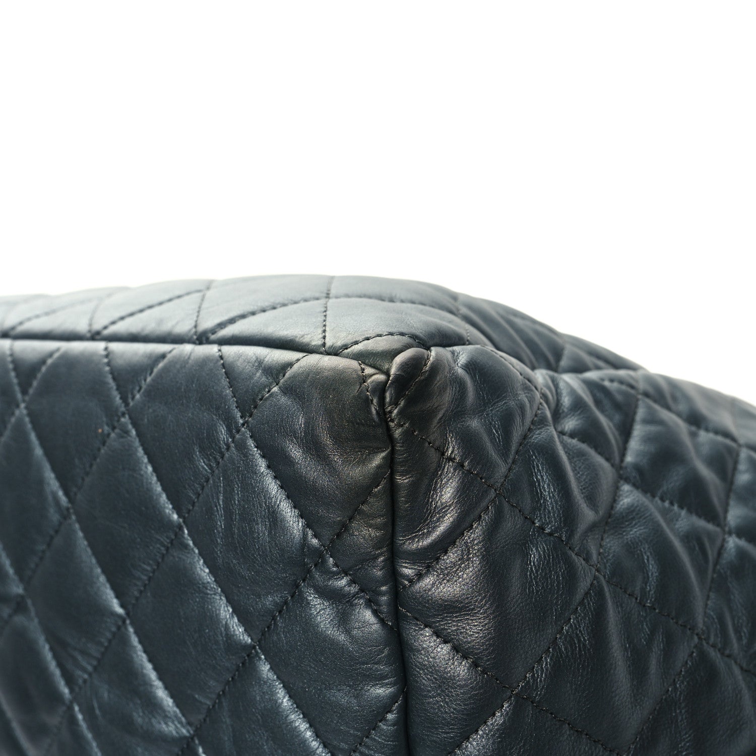 Chanel Metallic Lambskin Quilted Large Week End on Mars Tote Dark Grey 11 of 15