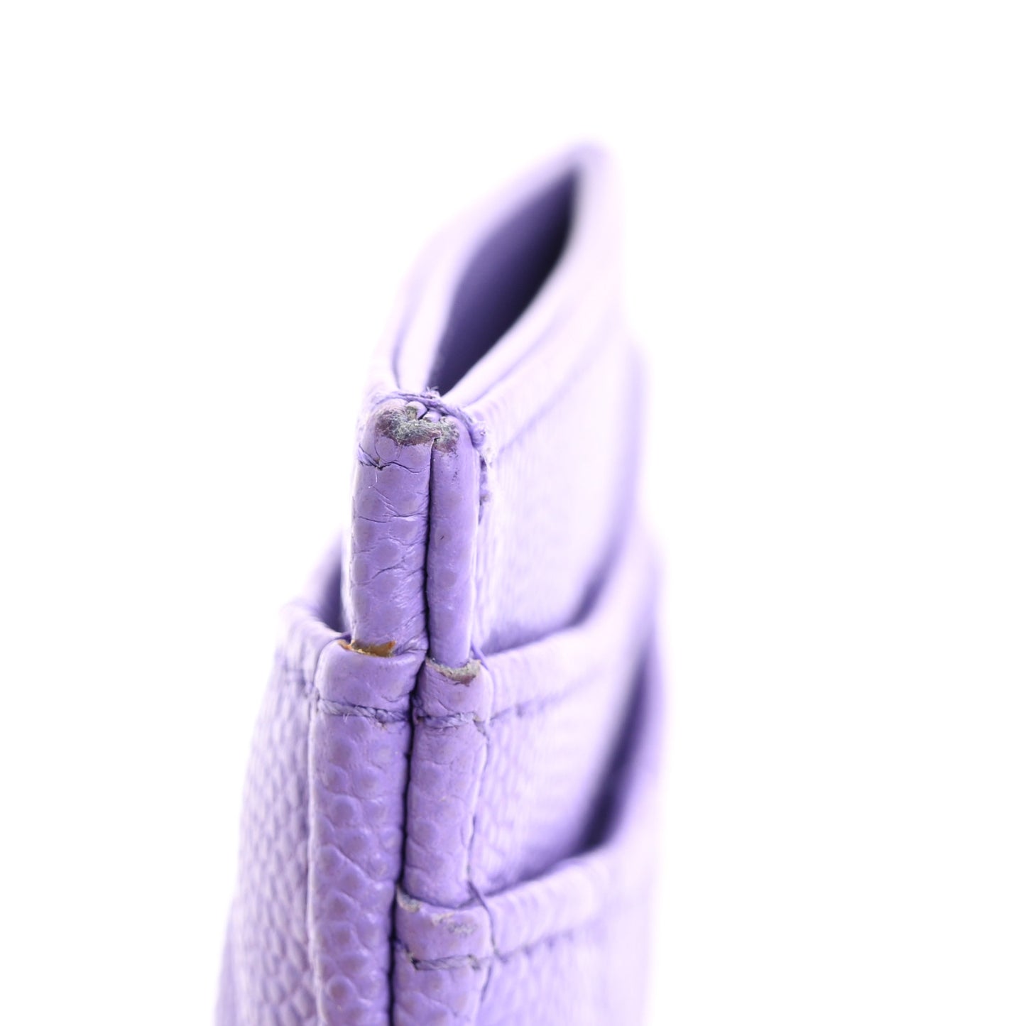 Caviar Quilted Card Holder Purple