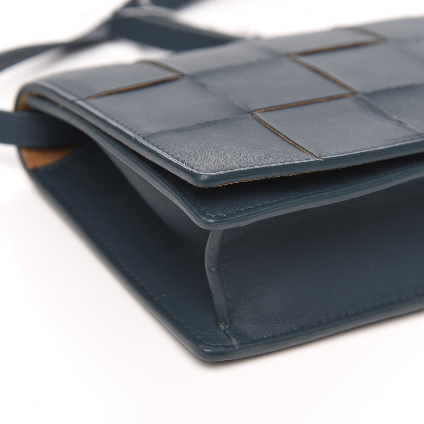 Lambskin Maxi Intrecciato Mini Cassette Crossbody Bag Petrol Blue