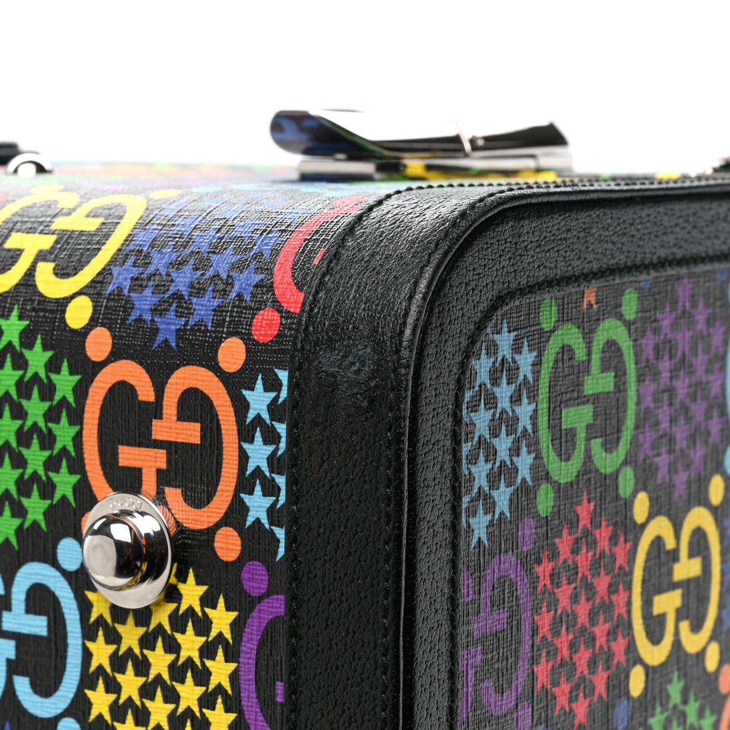 GG Supreme Monogram Psychedelic Extra Large Savoy Suitcase Black Multicolor