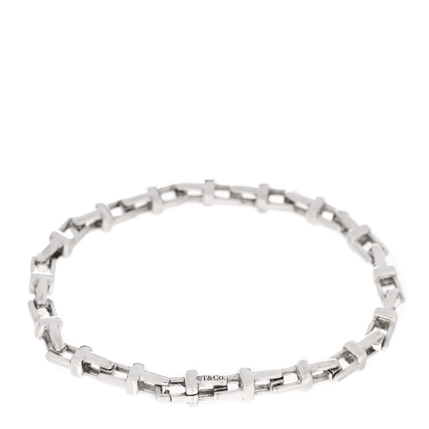 Tiffany Sterling Silver Narrow T Chain Bracelet 2 of 4