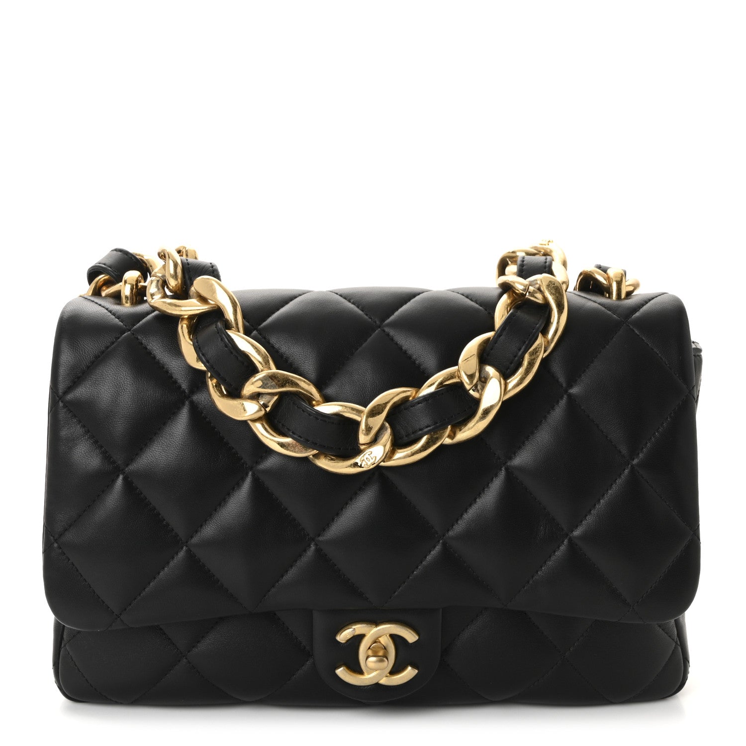 Chanel Lambskin Quilted Large CC Funky Town Flap Black 1807789