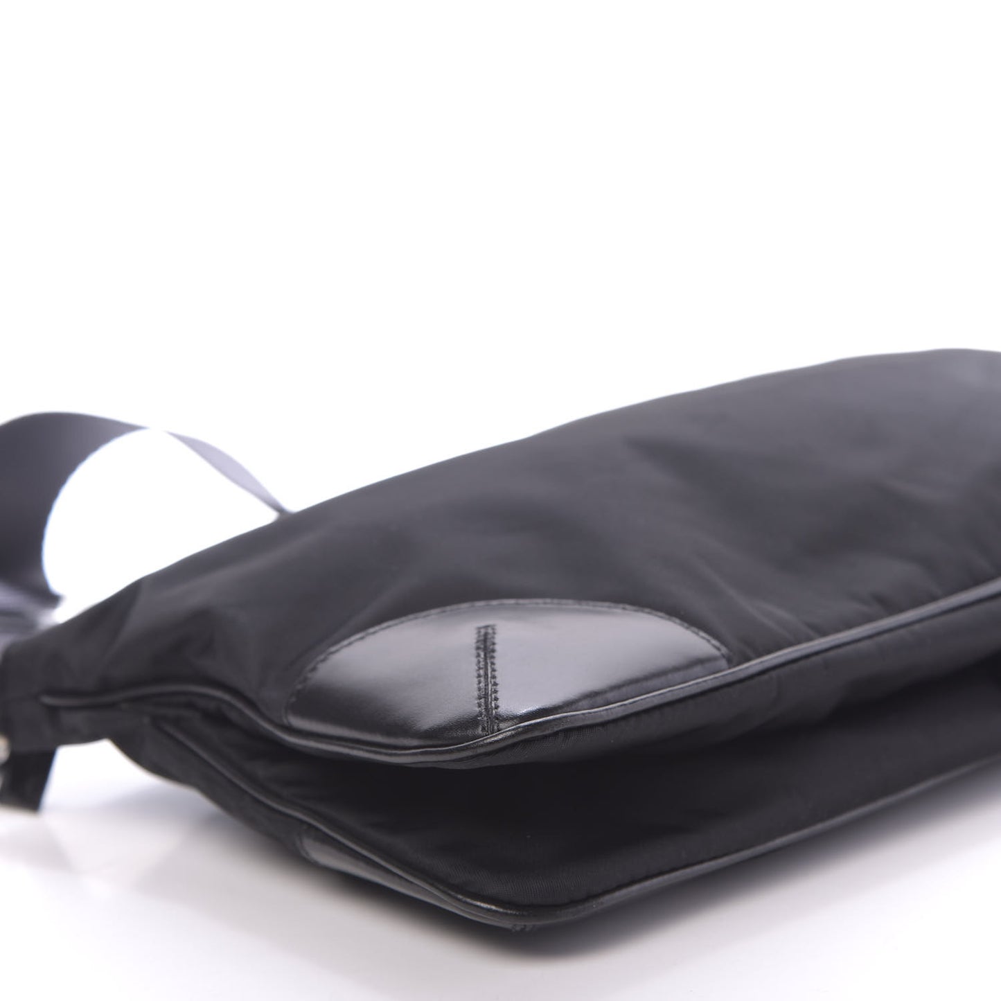 Tessuto Light Nylon Soft Calf Shoulder Bag Black