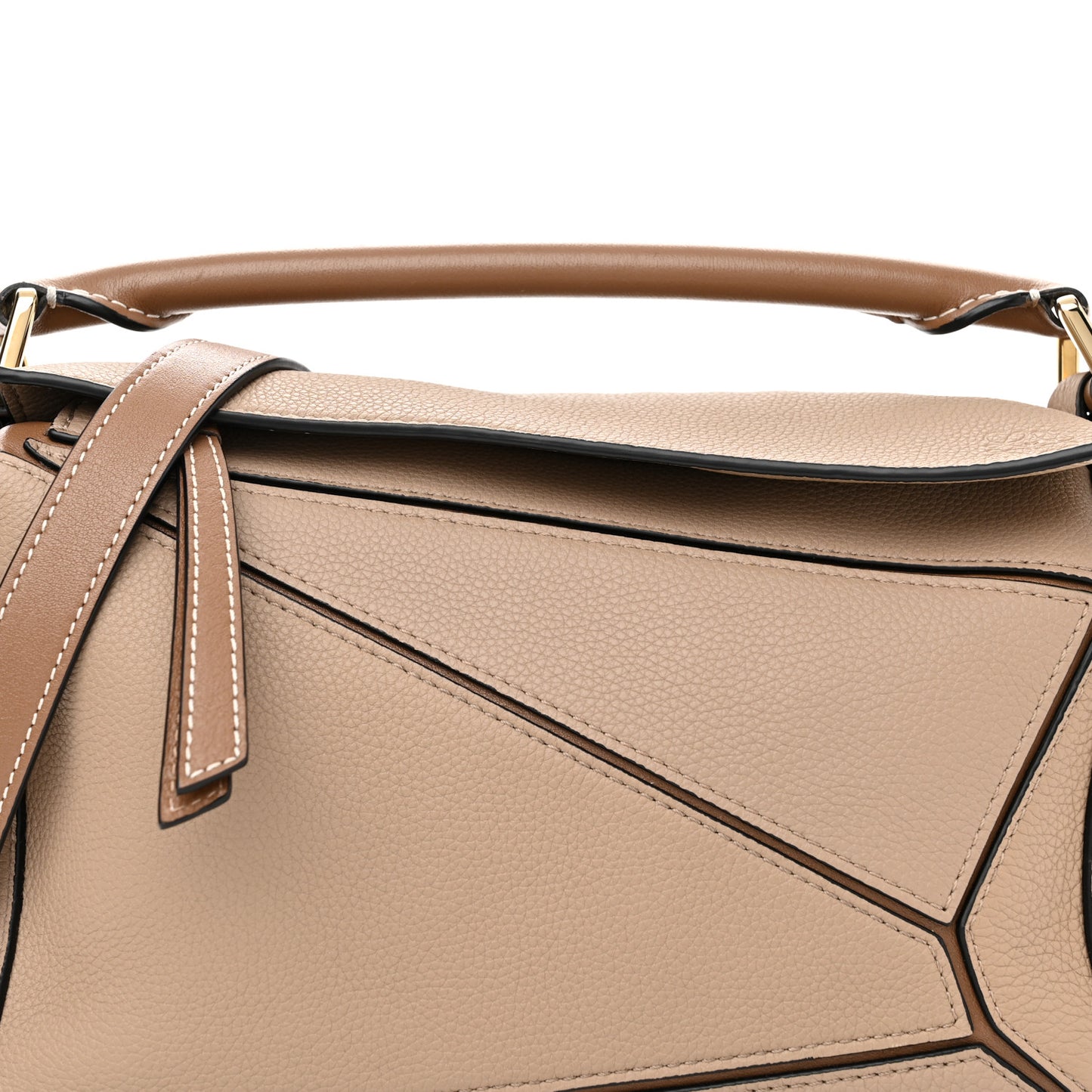 Grained Calfskin Small Puzzle Bag Sand Mink
