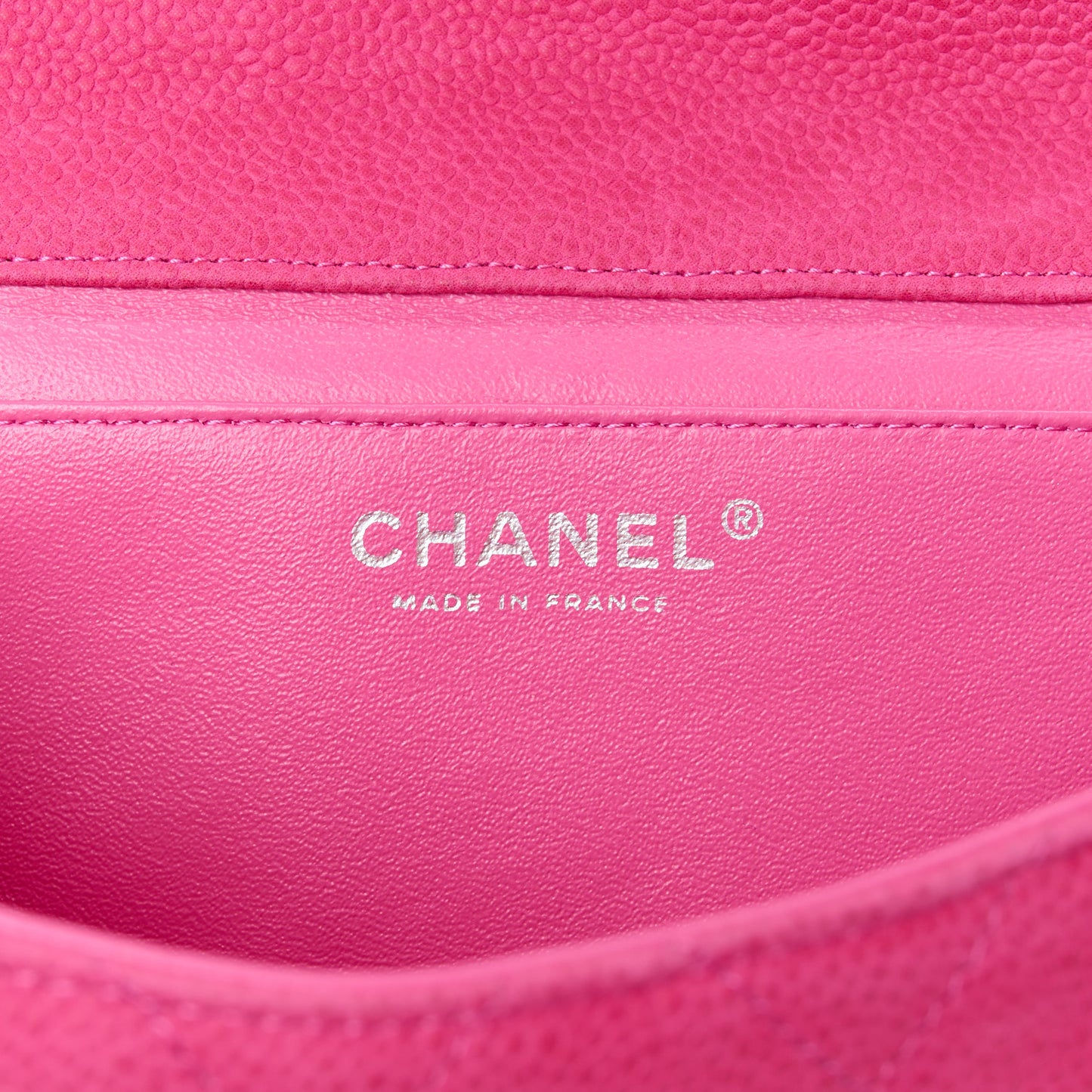 Iridescent Caviar Quilted Clutch with Chain Flap Pink