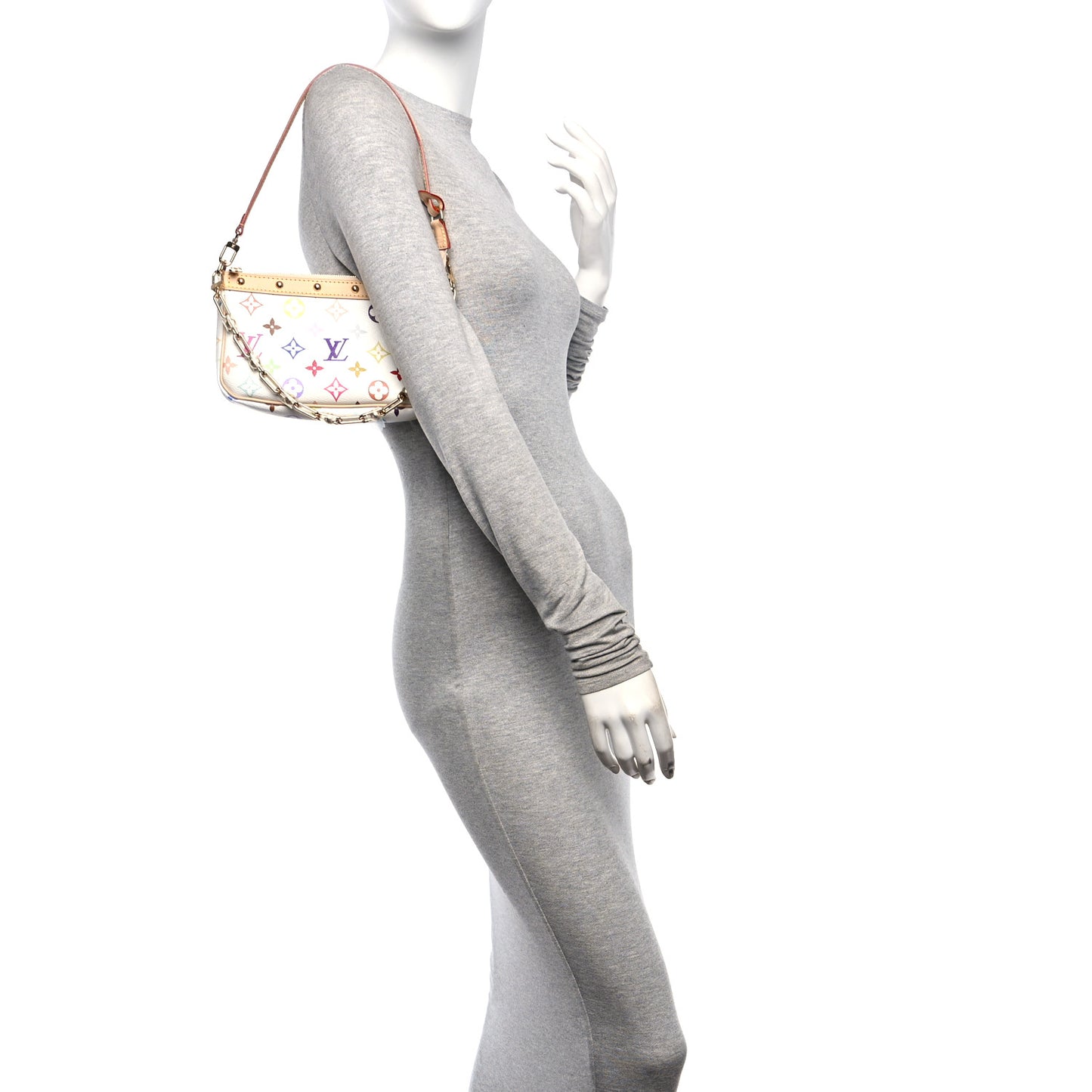 LV X TM Monogram Multicolor Pochette Accessories White
