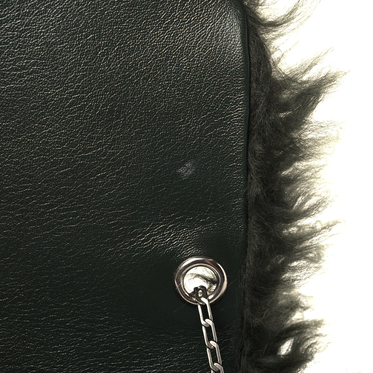Shearling Small Shoulder Bag Dark Green