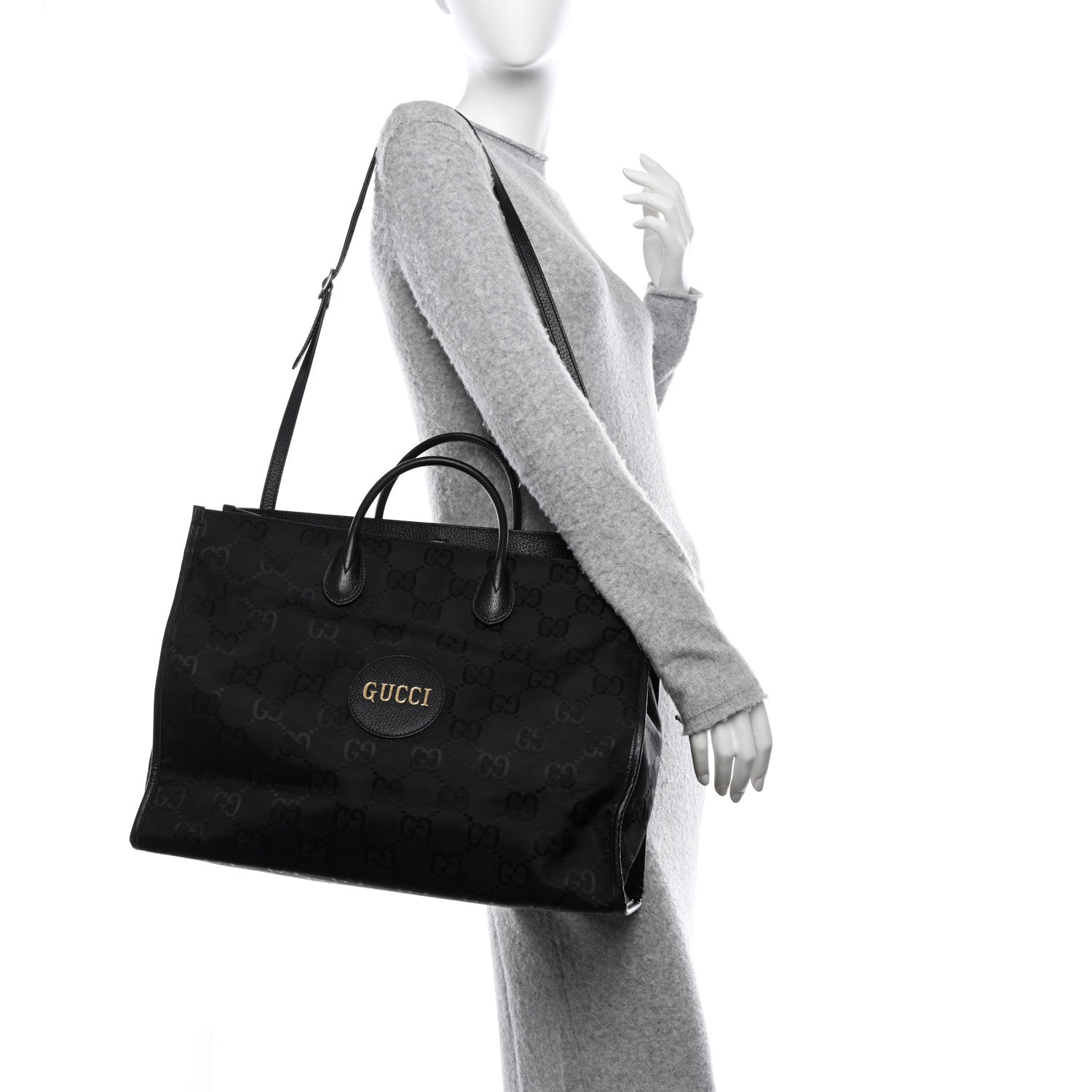 Gucci Econyl Nylon Monogram Large Off The Grid Tote Bag Black 2 of 9