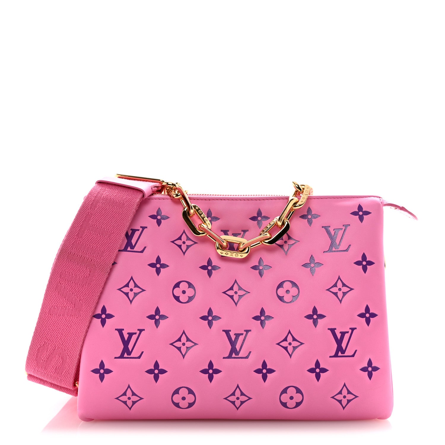 Louis Vuitton Lambskin Embossed Monogram Vuittamins Coussin PM