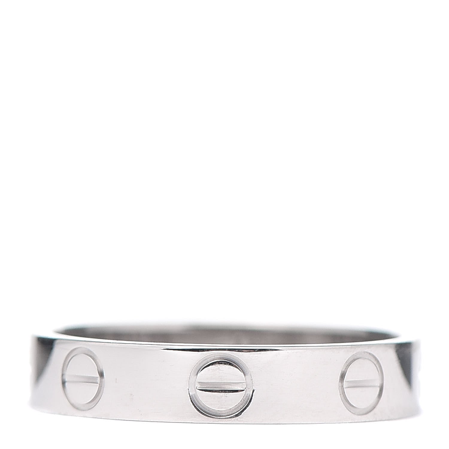 Cartier 18K White Gold 3.5mm LOVE Wedding Band Ring 50 5.25 3 of 5